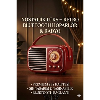 ® Yeni Ürün Nostaljik Retro Bluetooth FM Radyo, USB ve Bluetooth Kablosuz Hoparlör